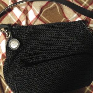 The Sak black crochet bag
